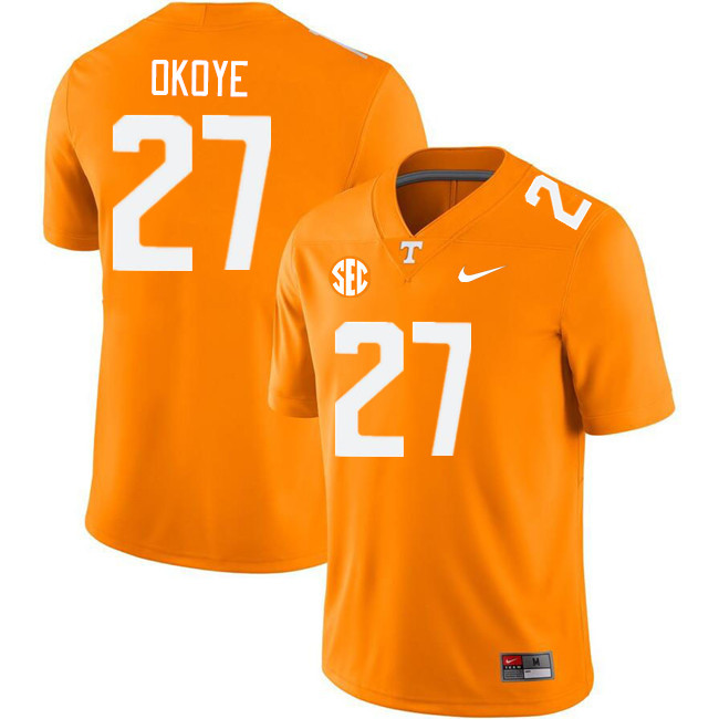 Men #27 Emmanuel Okoye Tennessee Volunteers College Football Jerseys Stitched Sale-Orange